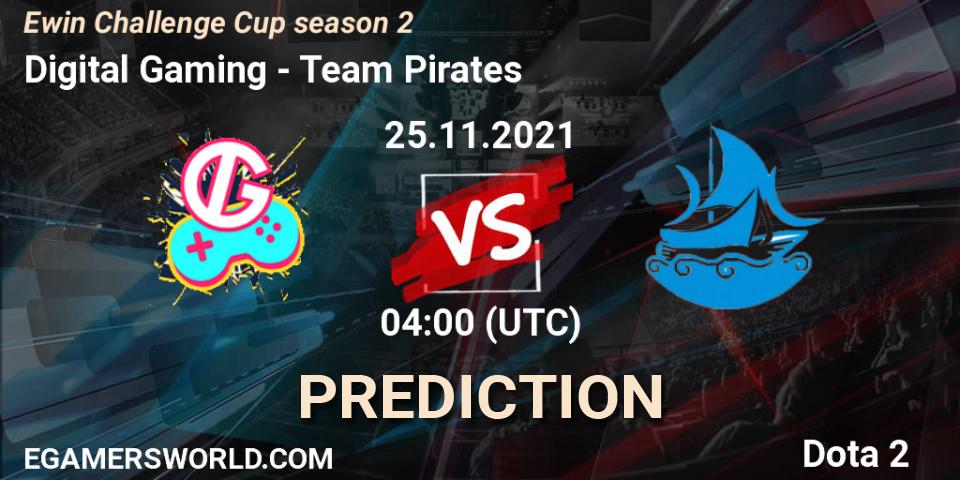 Digital Gaming vs Team Pirates: Match Prediction. 25.11.2021 at 04:11, Dota 2, Ewin Challenge Cup season 2