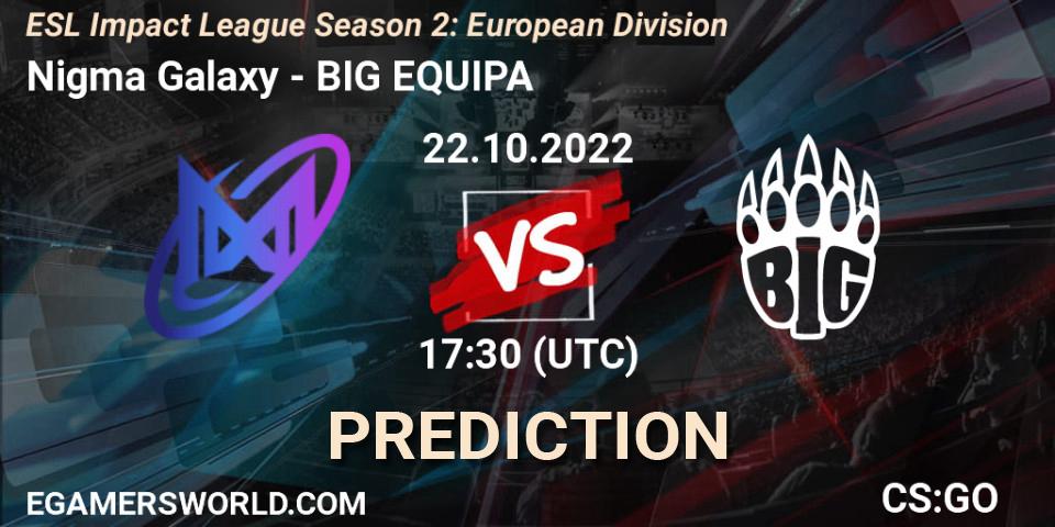 Galaxy Racer Female vs BIG EQUIPA: Match Prediction. 22.10.2022 at 17:30, Counter-Strike (CS2), ESL Impact League Season 2: European Division