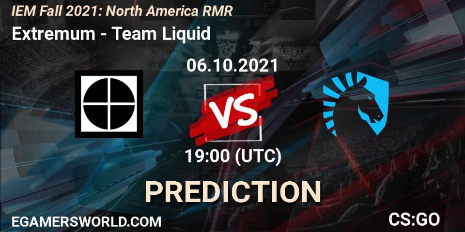 Extremum vs Team Liquid: Match Prediction. 06.10.21, CS2 (CS:GO), IEM Fall 2021: North America RMR