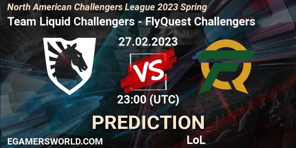 Team Liquid Challengers vs FlyQuest Challengers: Match Prediction. 27.02.23, LoL, NACL 2023 Spring - Group Stage