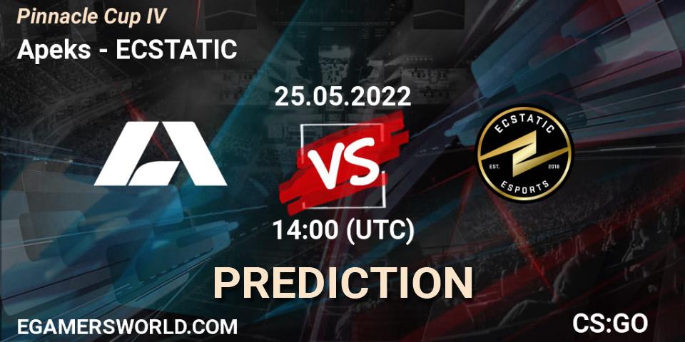 Apeks vs ECSTATIC: Match Prediction. 25.05.2022 at 14:00, Counter-Strike (CS2), Pinnacle Cup #4