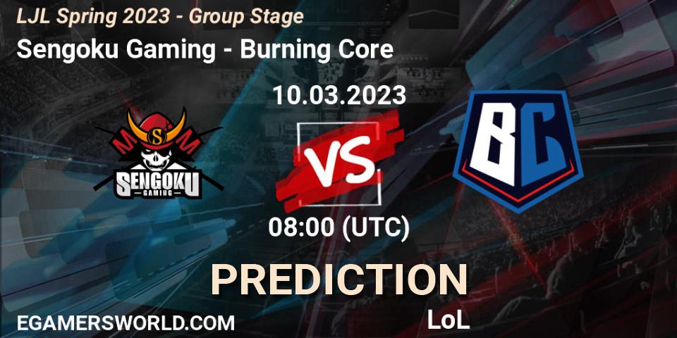 Sengoku Gaming vs Burning Core: Match Prediction. 10.03.2023 at 08:00, LoL, LJL Spring 2023 - Group Stage