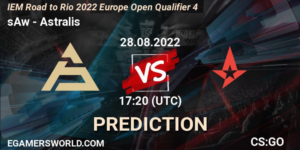 sAw vs Astralis: Match Prediction. 28.08.2022 at 17:20, Counter-Strike (CS2), IEM Road to Rio 2022 Europe Open Qualifier 4
