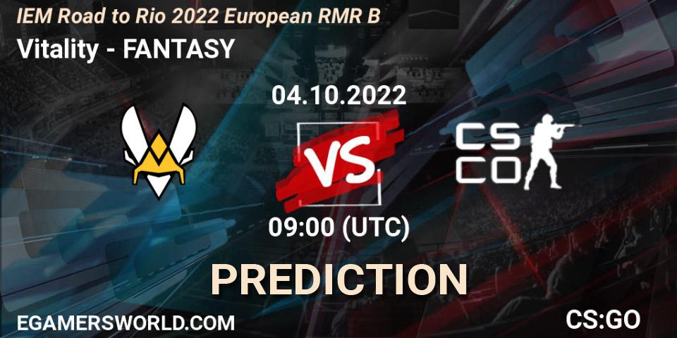 Vitality vs FANTASY: Match Prediction. 04.10.22, CS2 (CS:GO), IEM Road to Rio 2022 European RMR B