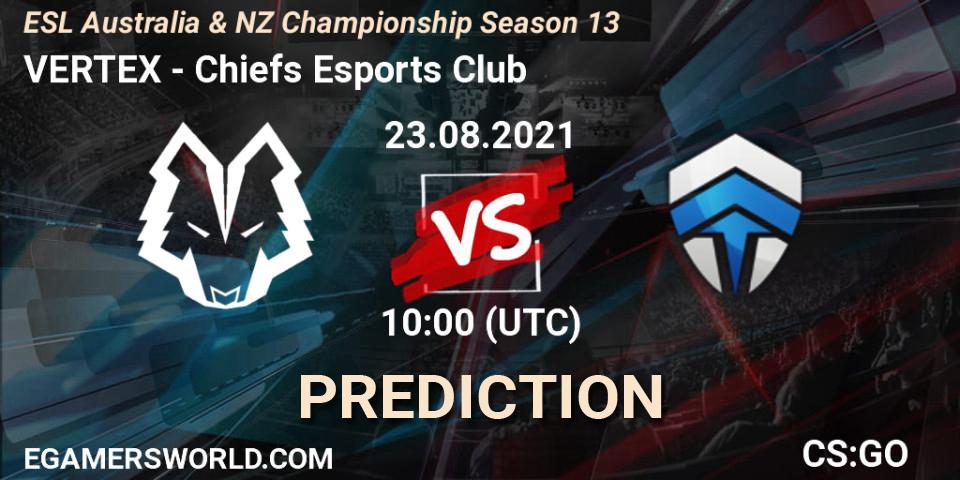 VERTEX vs Chiefs Esports Club: Match Prediction. 23.08.21, CS2 (CS:GO), ESL Australia & NZ Championship Season 13