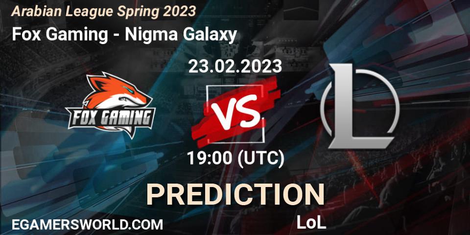 Fox Gaming vs Nigma Galaxy MENA: Match Prediction. 03.02.2023 at 19:00, LoL, Arabian League Spring 2023