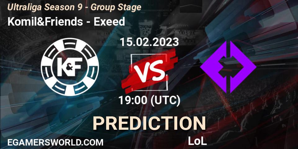 Komil&Friends vs Exeed: Match Prediction. 21.02.2023 at 19:00, LoL, Ultraliga Season 9 - Group Stage