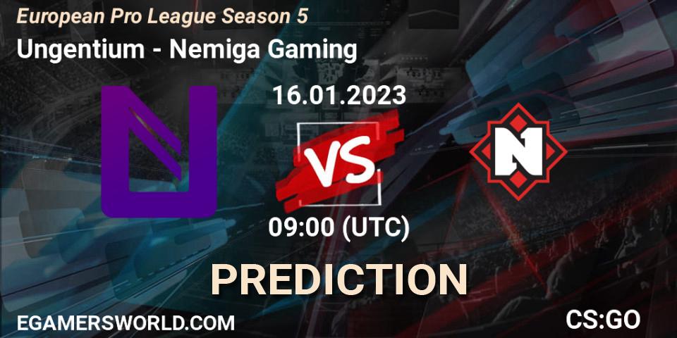 Ungentium vs Nemiga Gaming: Match Prediction. 16.01.2023 at 09:10, Counter-Strike (CS2), European Pro League Season 5