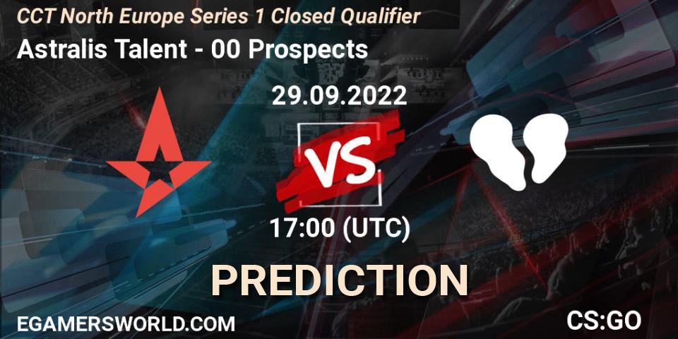 Astralis Talent vs 00 Prospects: Match Prediction. 29.09.2022 at 17:00, Counter-Strike (CS2), CCT North Europe Series 1 Closed Qualifier