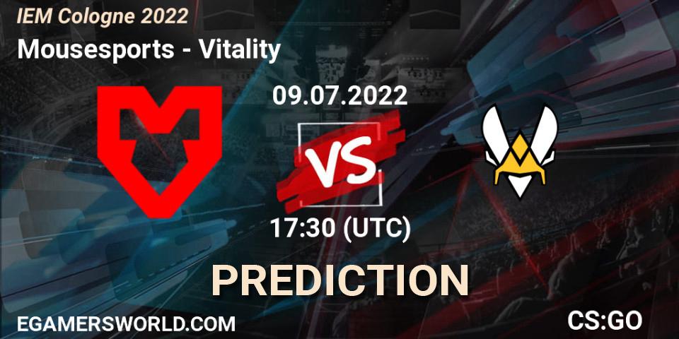 Mousesports vs Vitality: Match Prediction. 09.07.2022 at 17:30, Counter-Strike (CS2), IEM Cologne 2022