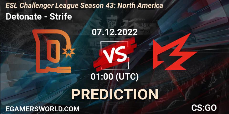 Detonate vs Strife: Match Prediction. 07.12.22, CS2 (CS:GO), ESL Challenger League Season 43: North America