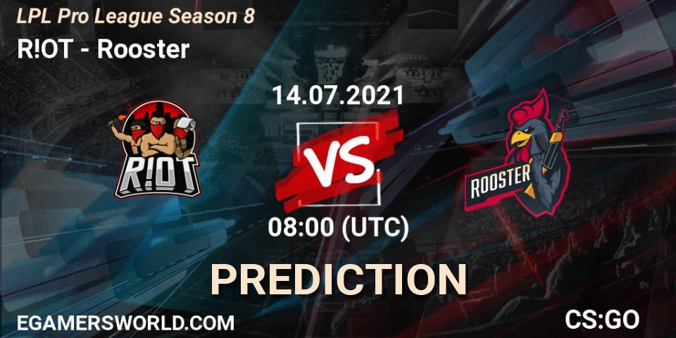 R!OT vs Rooster: Match Prediction. 14.07.21, CS2 (CS:GO), LPL Pro League 2021 Season 2