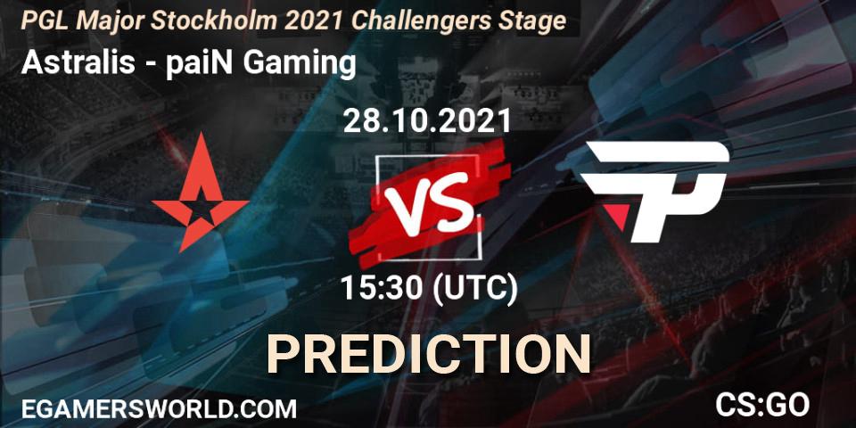 Astralis vs paiN Gaming: Match Prediction. 28.10.2021 at 15:35, Counter-Strike (CS2), PGL Major Stockholm 2021 Challengers Stage