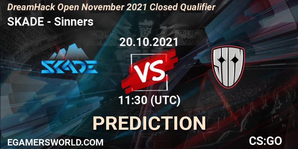 SKADE vs Sinners: Match Prediction. 20.10.2021 at 11:30, Counter-Strike (CS2), DreamHack Open November 2021 Closed Qualifier