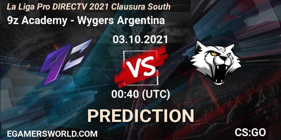 9z Academy vs Wygers Argentina: Match Prediction. 03.10.2021 at 01:00, Counter-Strike (CS2), La Liga Season 4: Sur Pro Division - Clausura