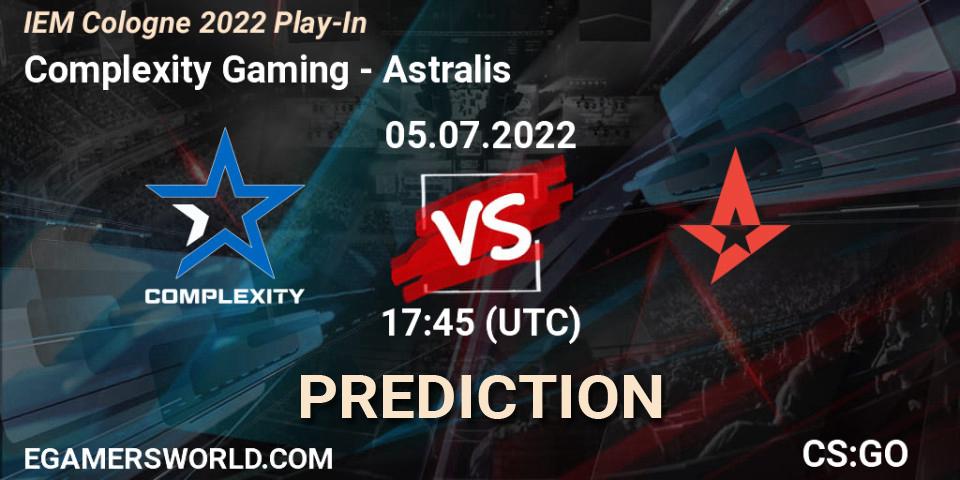 Complexity Gaming vs Astralis: Match Prediction. 05.07.2022 at 18:20, Counter-Strike (CS2), IEM Cologne 2022 Play-In
