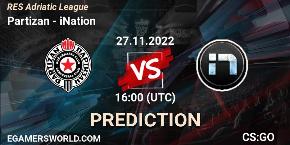 Partizan vs iNation: Match Prediction. 27.11.22, CS2 (CS:GO), RES Adriatic League