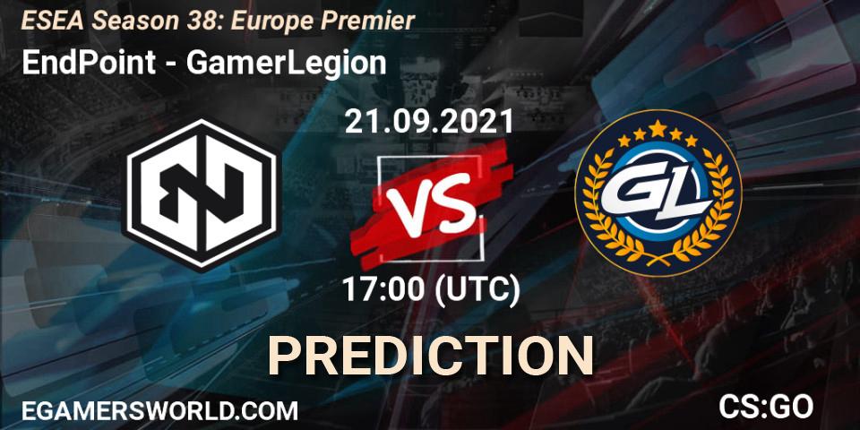 EndPoint vs GamerLegion: Match Prediction. 21.09.2021 at 17:00, Counter-Strike (CS2), ESEA Season 38: Europe Premier