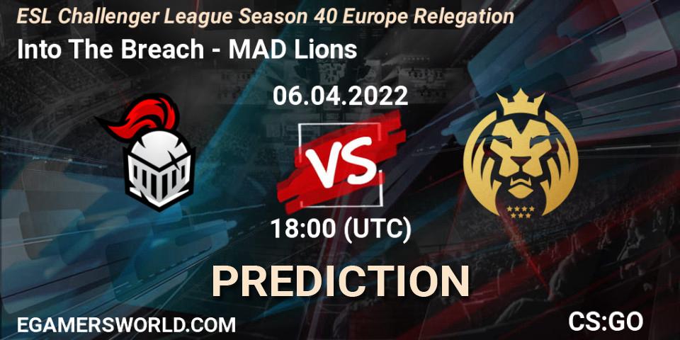 Into The Breach vs MAD Lions: Match Prediction. 06.04.2022 at 18:00, Counter-Strike (CS2), ESL Challenger League Season 40 Europe Relegation