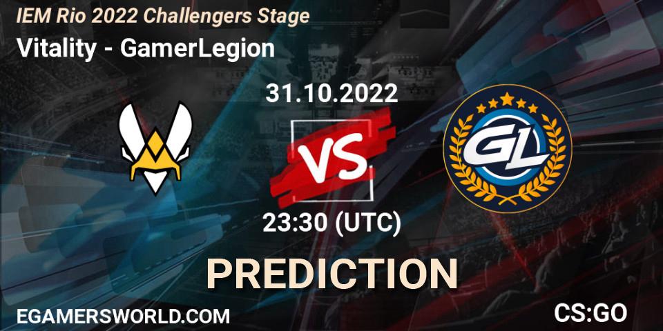 Vitality vs GamerLegion: Match Prediction. 01.11.22, CS2 (CS:GO), IEM Rio 2022 Challengers Stage