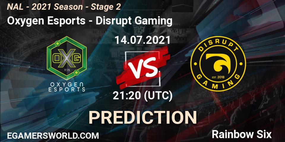 Oxygen Esports vs Disrupt Gaming: Match Prediction. 14.07.2021 at 21:20, Rainbow Six, NAL - 2021 Season - Stage 2