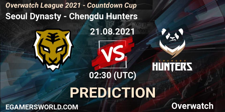 Seoul Dynasty vs Chengdu Hunters: Match Prediction. 21.08.2021 at 02:30, Overwatch, Overwatch League 2021 - Countdown Cup