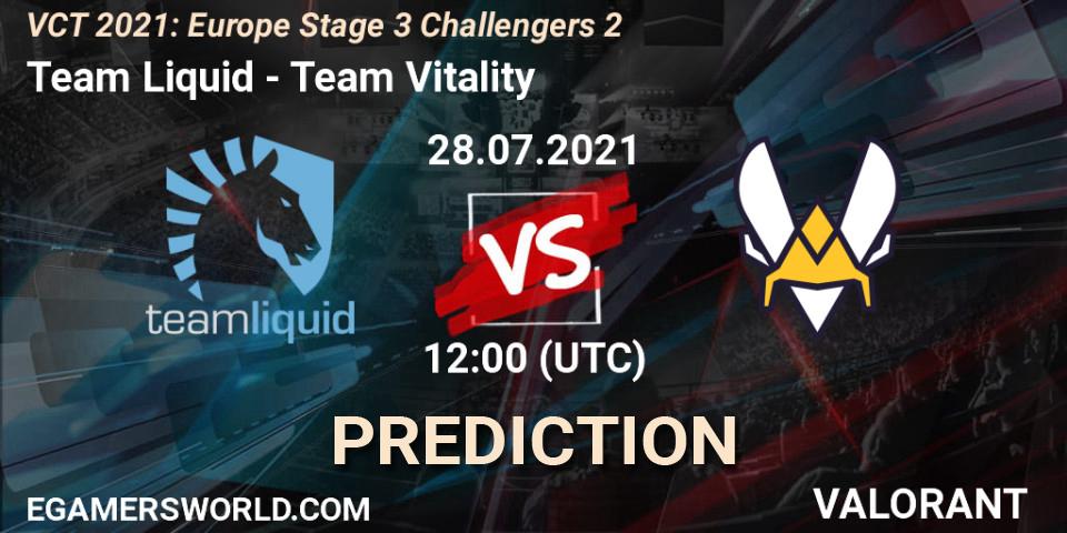 Team Liquid vs Team Vitality: Match Prediction. 28.07.2021 at 12:00, VALORANT, VCT 2021: Europe Stage 3 Challengers 2