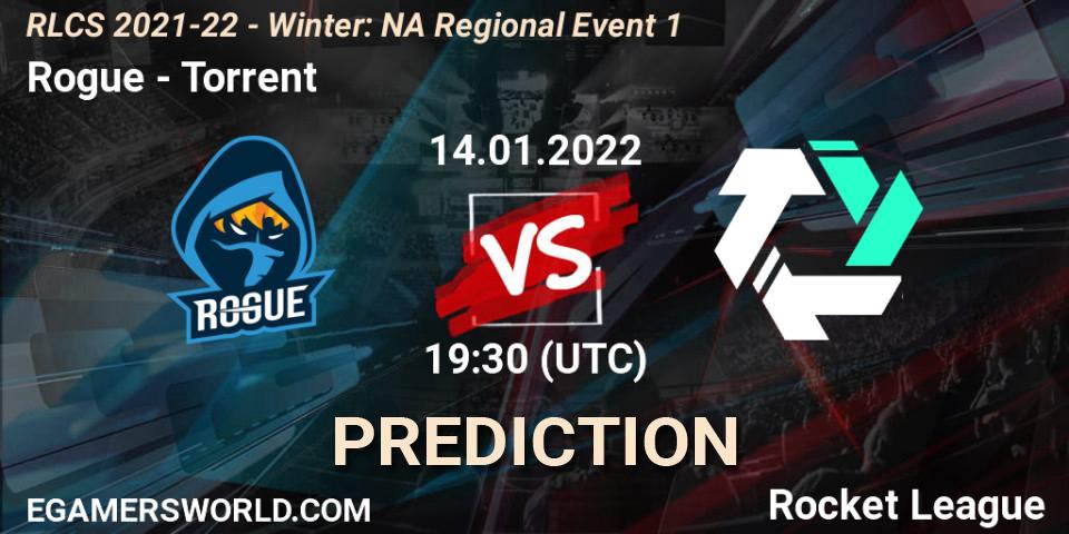 Rogue vs Torrent: Match Prediction. 14.01.2022 at 19:30, Rocket League, RLCS 2021-22 - Winter: NA Regional Event 1