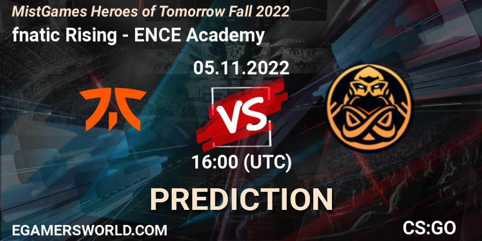 fnatic Rising vs ENCE Academy: Match Prediction. 05.11.2022 at 16:00, Counter-Strike (CS2), MistGames Heroes of Tomorrow Fall 2022