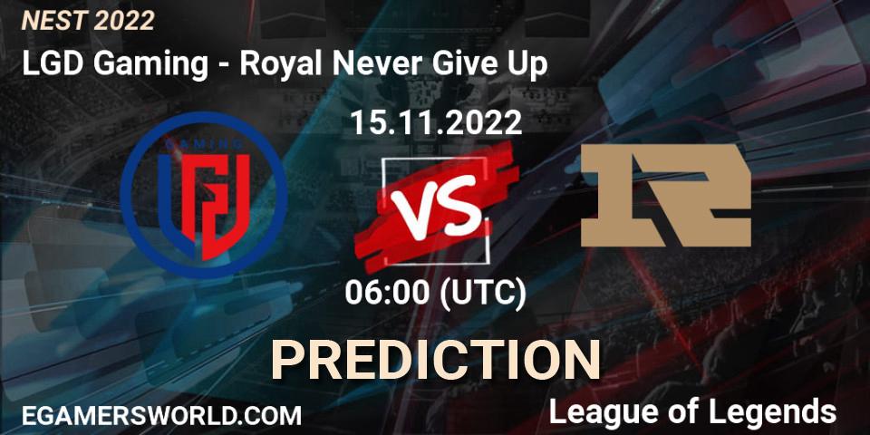LGD Gaming vs Royal Never Give Up: Match Prediction. 15.11.22, LoL, NEST 2022