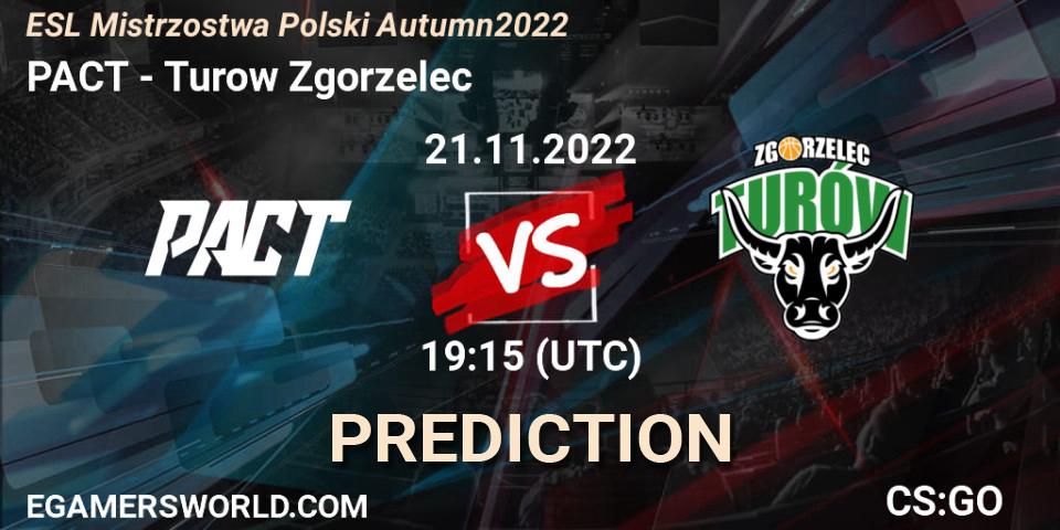 PACT vs Turow Zgorzelec: Match Prediction. 21.11.2022 at 19:15, Counter-Strike (CS2), ESL Mistrzostwa Polski Autumn 2022