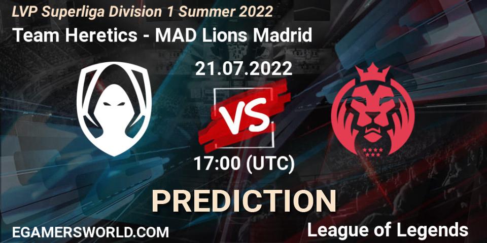 Team Heretics vs MAD Lions Madrid: Match Prediction. 21.07.2022 at 17:00, LoL, LVP Superliga Division 1 Summer 2022