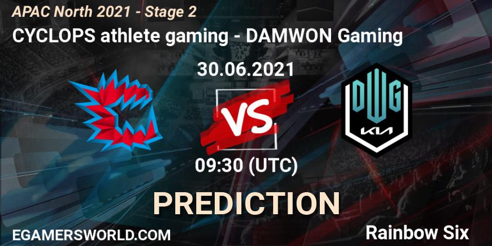 CYCLOPS athlete gaming vs DAMWON Gaming: Match Prediction. 30.06.2021 at 09:30, Rainbow Six, APAC North 2021 - Stage 2
