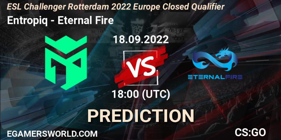 Entropiq vs Eternal Fire: Match Prediction. 18.09.2022 at 18:00, Counter-Strike (CS2), ESL Challenger Rotterdam 2022 Europe Closed Qualifier