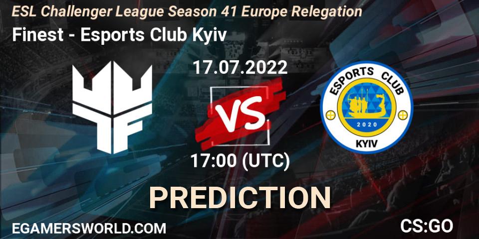 Finest vs Esports Club Kyiv: Match Prediction. 17.07.2022 at 17:00, Counter-Strike (CS2), ESL Challenger League Season 41 Europe Relegation