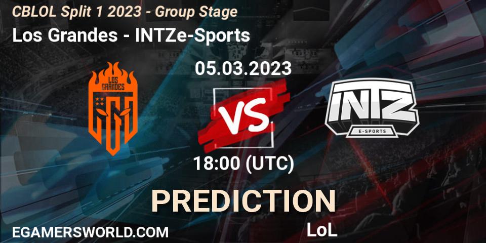 Los Grandes vs INTZ e-Sports: Match Prediction. 05.03.2023 at 18:00, LoL, CBLOL Split 1 2023 - Group Stage
