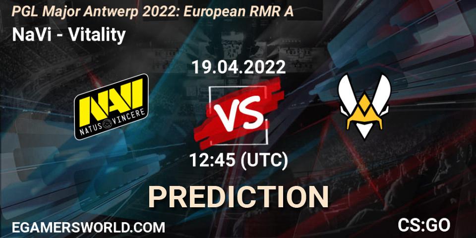 NaVi vs Vitality: Match Prediction. 19.04.2022 at 12:15, Counter-Strike (CS2), PGL Major Antwerp 2022: European RMR A