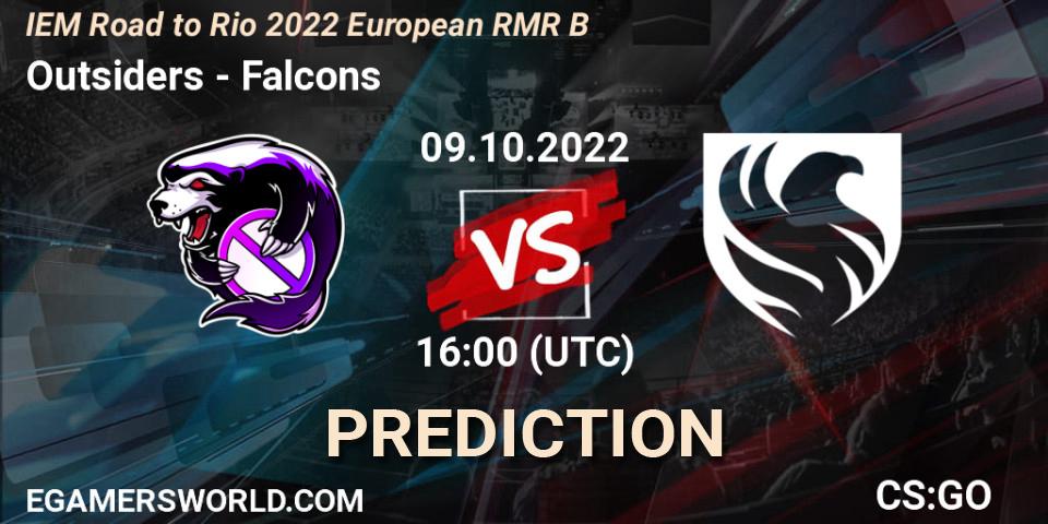 Outsiders vs Falcons: Match Prediction. 09.10.22, CS2 (CS:GO), IEM Road to Rio 2022 European RMR B