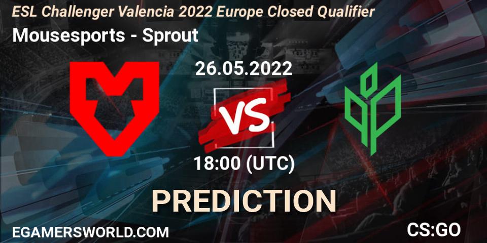 Mousesports vs Sprout: Match Prediction. 26.05.2022 at 18:00, Counter-Strike (CS2), ESL Challenger Valencia 2022 Europe Closed Qualifier
