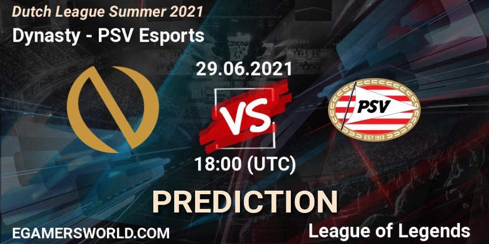 Dynasty vs PSV Esports: Match Prediction. 01.06.2021 at 19:00, LoL, Dutch League Summer 2021