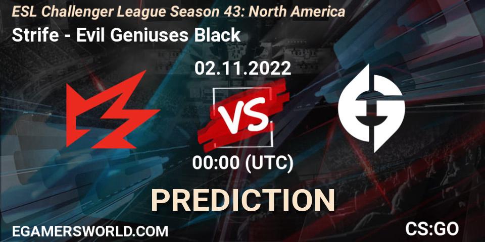Strife vs Evil Geniuses Black: Match Prediction. 06.12.22, CS2 (CS:GO), ESL Challenger League Season 43: North America