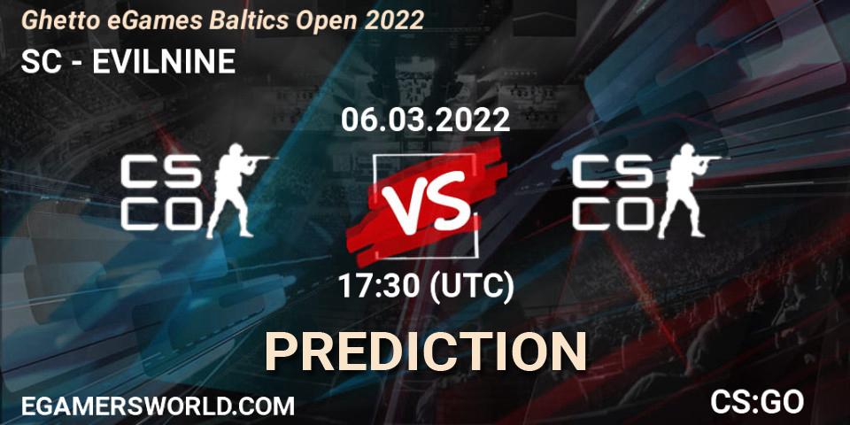 SC e-Sports vs EVILNINE: Match Prediction. 06.03.2022 at 17:30, Counter-Strike (CS2), Ghetto eGames Baltics Open