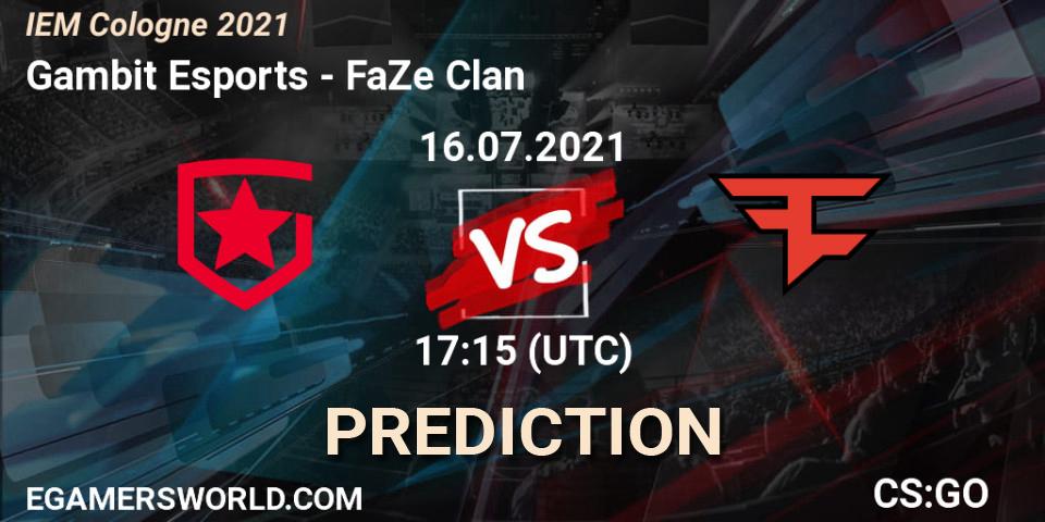 Gambit Esports vs FaZe Clan: Match Prediction. 16.07.21, CS2 (CS:GO), IEM Cologne 2021