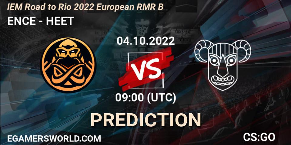 ENCE vs HEET: Match Prediction. 04.10.22, CS2 (CS:GO), IEM Road to Rio 2022 European RMR B