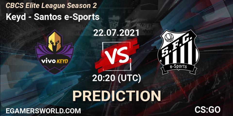 Keyd vs Santos e-Sports: Match Prediction. 22.07.2021 at 20:20, Counter-Strike (CS2), CBCS Elite League Season 2