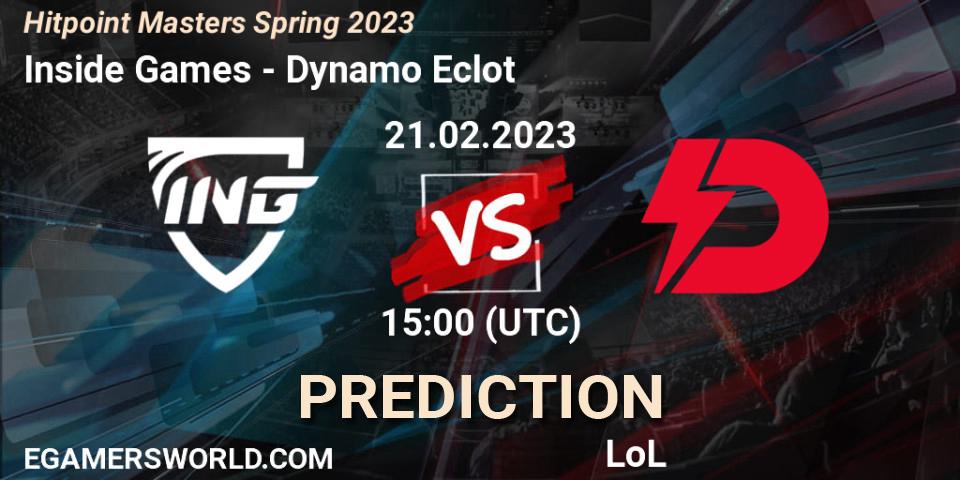 Inside Games vs Dynamo Eclot: Match Prediction. 21.02.23, LoL, Hitpoint Masters Spring 2023