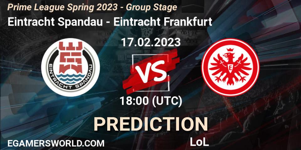 Eintracht Spandau vs Eintracht Frankfurt: Match Prediction. 17.02.2023 at 18:00, LoL, Prime League Spring 2023 - Group Stage
