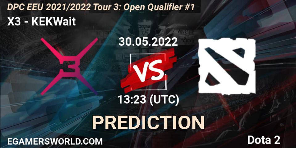 X3 vs KEKWait: Match Prediction. 30.05.2022 at 13:23, Dota 2, DPC EEU 2021/2022 Tour 3: Open Qualifier #1