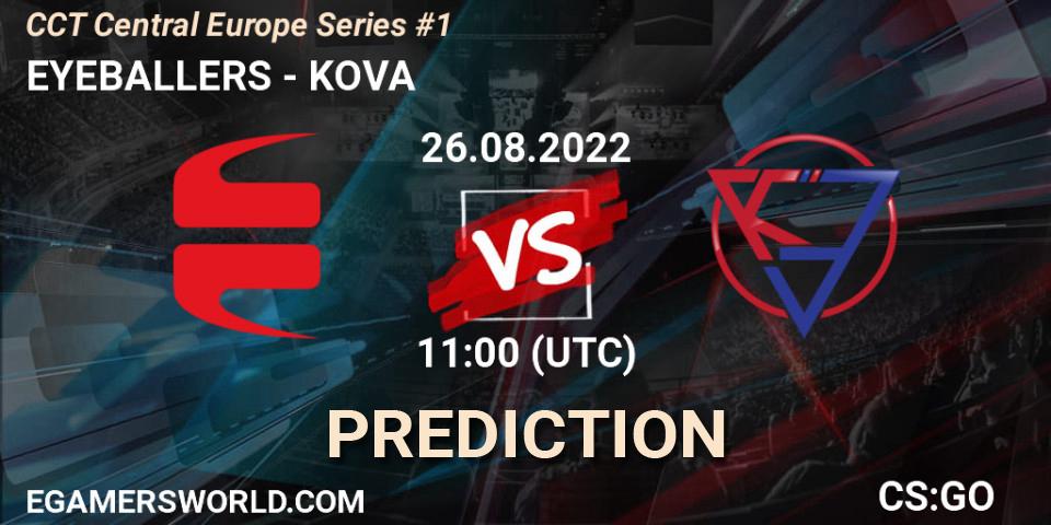 EYEBALLERS vs KOVA: Match Prediction. 26.08.2022 at 11:00, Counter-Strike (CS2), CCT Central Europe Series #1