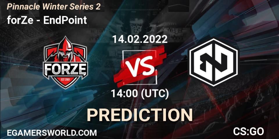 forZe vs EndPoint: Match Prediction. 14.02.22, CS2 (CS:GO), Pinnacle Winter Series 2
